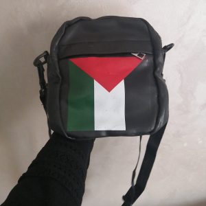 Leather adjustable Purse Strap with Palestine Flag Bag