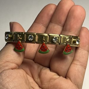 Stainless Steel Watermelon Nomination Bracelet- Gold