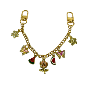 Watermelon and pink butterfly Bag Charm Chain