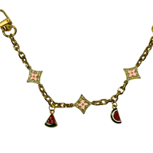 Pink diamond and watermelon Bag Charm Chain
