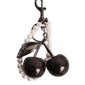 Cherry Key Chain / bag Accessory - black Large