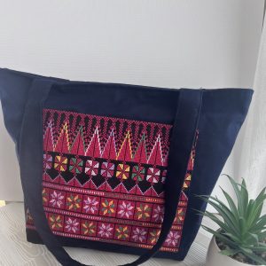 Embroidered Tote Bag Dark Blue
(handmade)